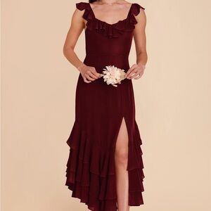 Birdy Grey Burgundy High Low Dress